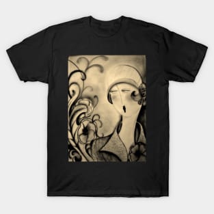 art deco flapper girl with hat by jacqueline mcculloch .house of harlequin T-Shirt